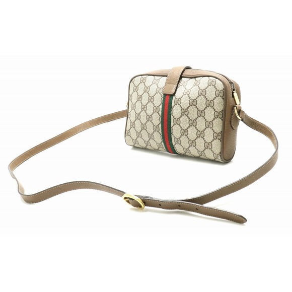 Gucci Gucci Sherry Line GG Shoulder Bag Leather Khaki Beige Brown - Picture 2 of 9